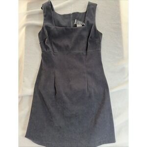 Vintage La‎ Belle Sleeveless Faux Suede Midi Dress Gray Size 9 USA 90s Grunge